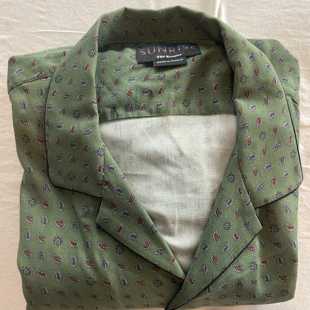 The Kooples Paisley forest green button-up Size L - Excellent Condition - Picture 4 of 5